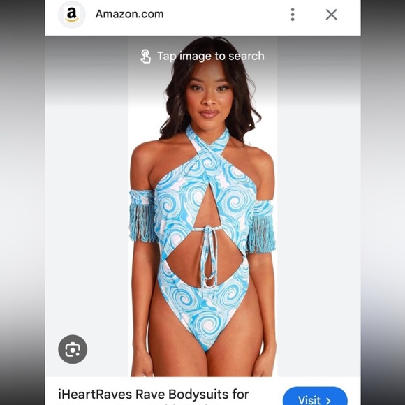 *SOLD* Swirly World Halter Bodysuit - Picture 8 of 8